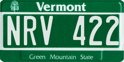 VT license plate NRV422