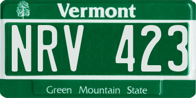 VT license plate NRV423