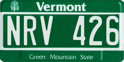 VT license plate NRV426