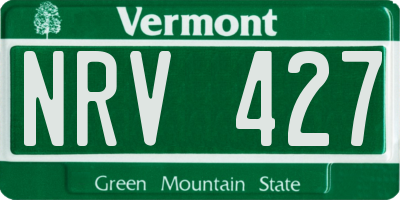 VT license plate NRV427