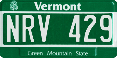 VT license plate NRV429