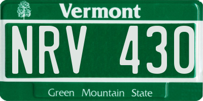 VT license plate NRV430