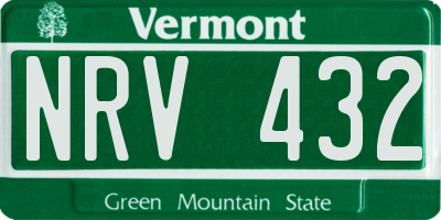 VT license plate NRV432