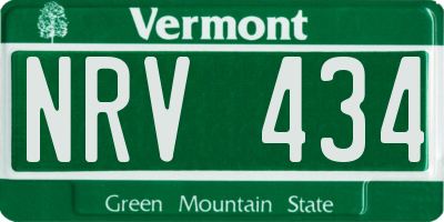 VT license plate NRV434