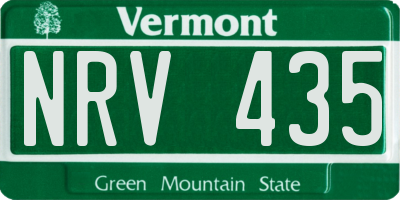 VT license plate NRV435