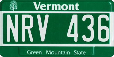 VT license plate NRV436