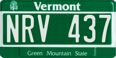VT license plate NRV437