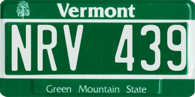 VT license plate NRV439