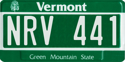 VT license plate NRV441