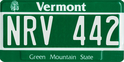 VT license plate NRV442