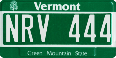 VT license plate NRV444