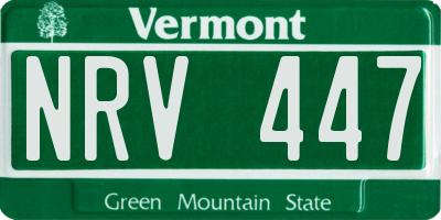 VT license plate NRV447