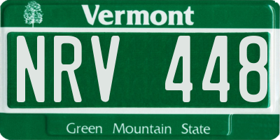 VT license plate NRV448