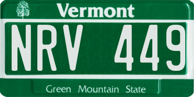 VT license plate NRV449