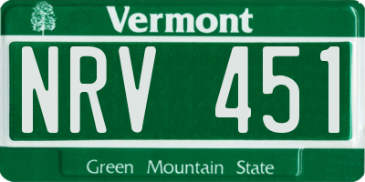 VT license plate NRV451