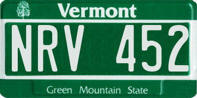 VT license plate NRV452