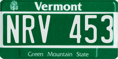 VT license plate NRV453