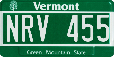 VT license plate NRV455