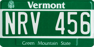 VT license plate NRV456