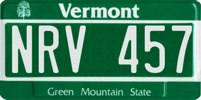 VT license plate NRV457