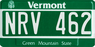 VT license plate NRV462