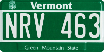 VT license plate NRV463