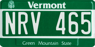 VT license plate NRV465