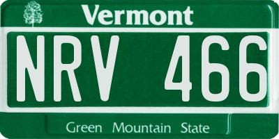 VT license plate NRV466