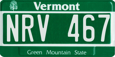 VT license plate NRV467