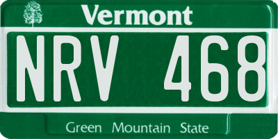 VT license plate NRV468