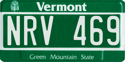VT license plate NRV469