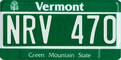 VT license plate NRV470