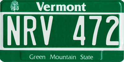 VT license plate NRV472