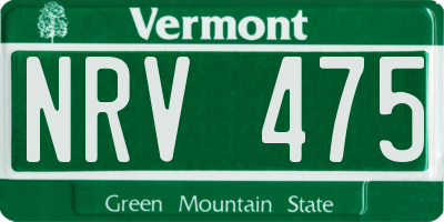 VT license plate NRV475