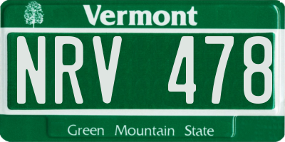 VT license plate NRV478
