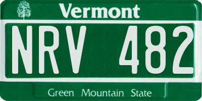 VT license plate NRV482