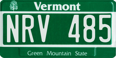 VT license plate NRV485