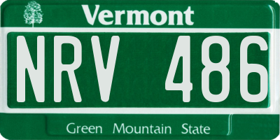VT license plate NRV486