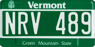 VT license plate NRV489