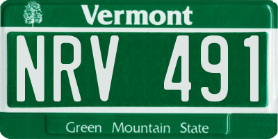 VT license plate NRV491