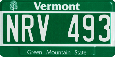 VT license plate NRV493