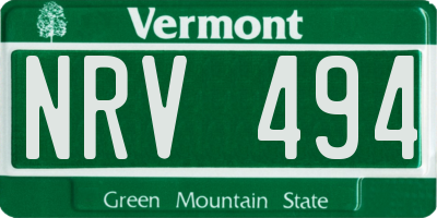 VT license plate NRV494