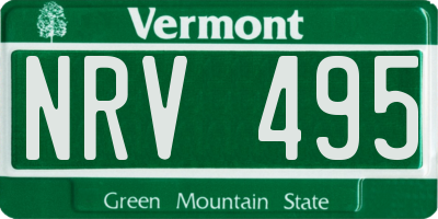 VT license plate NRV495