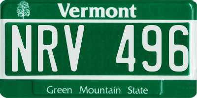 VT license plate NRV496