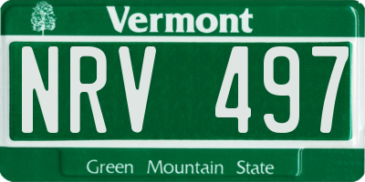 VT license plate NRV497
