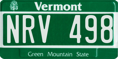 VT license plate NRV498