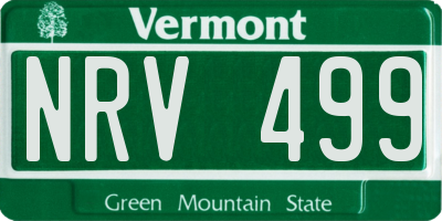 VT license plate NRV499