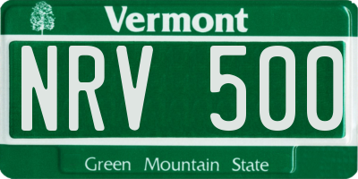 VT license plate NRV500
