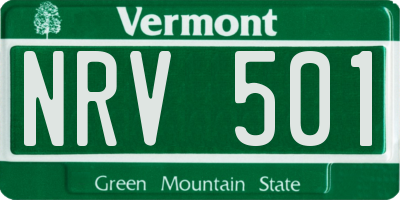 VT license plate NRV501