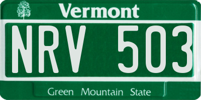 VT license plate NRV503